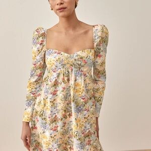 Reformation Kenzi Multicolor Floral Long Sleeve Dress
